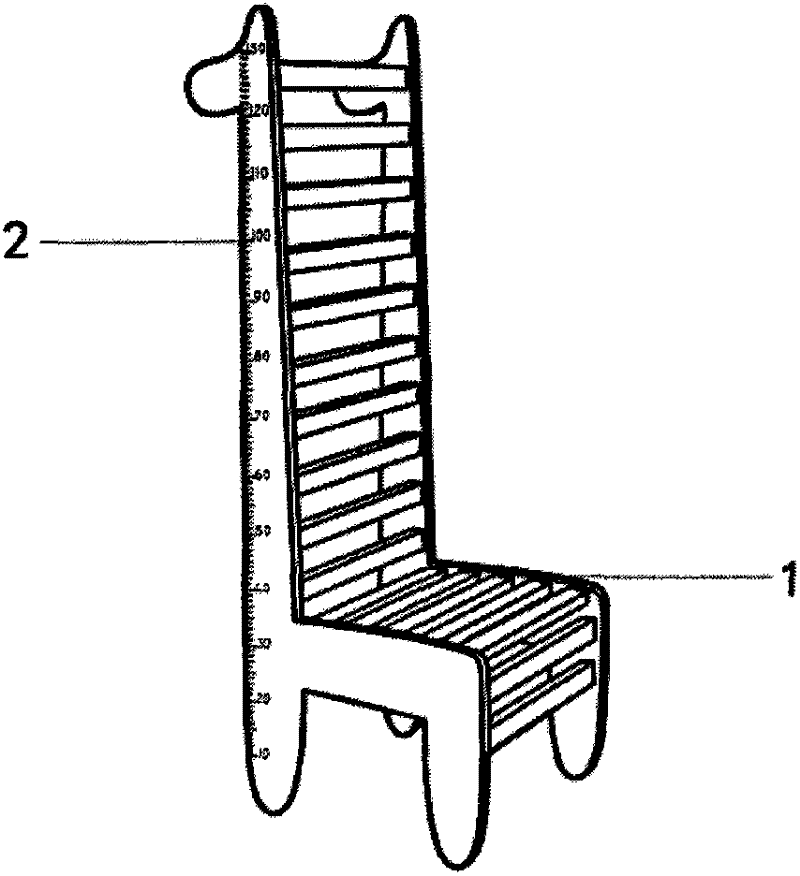 Chair capable of measuring height of children