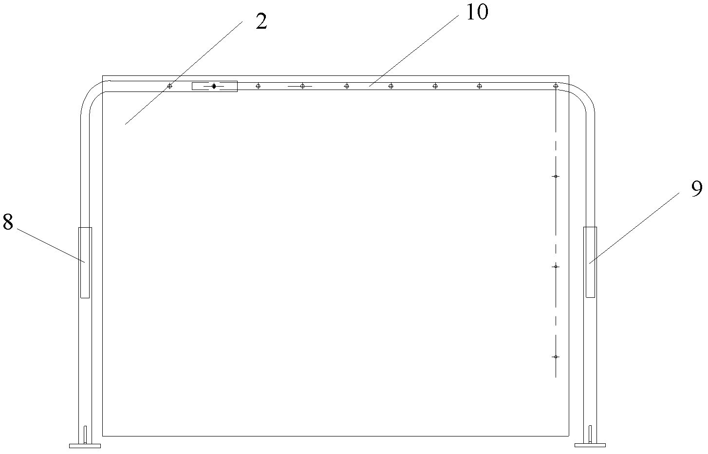 Dust removing curtain device for development machine