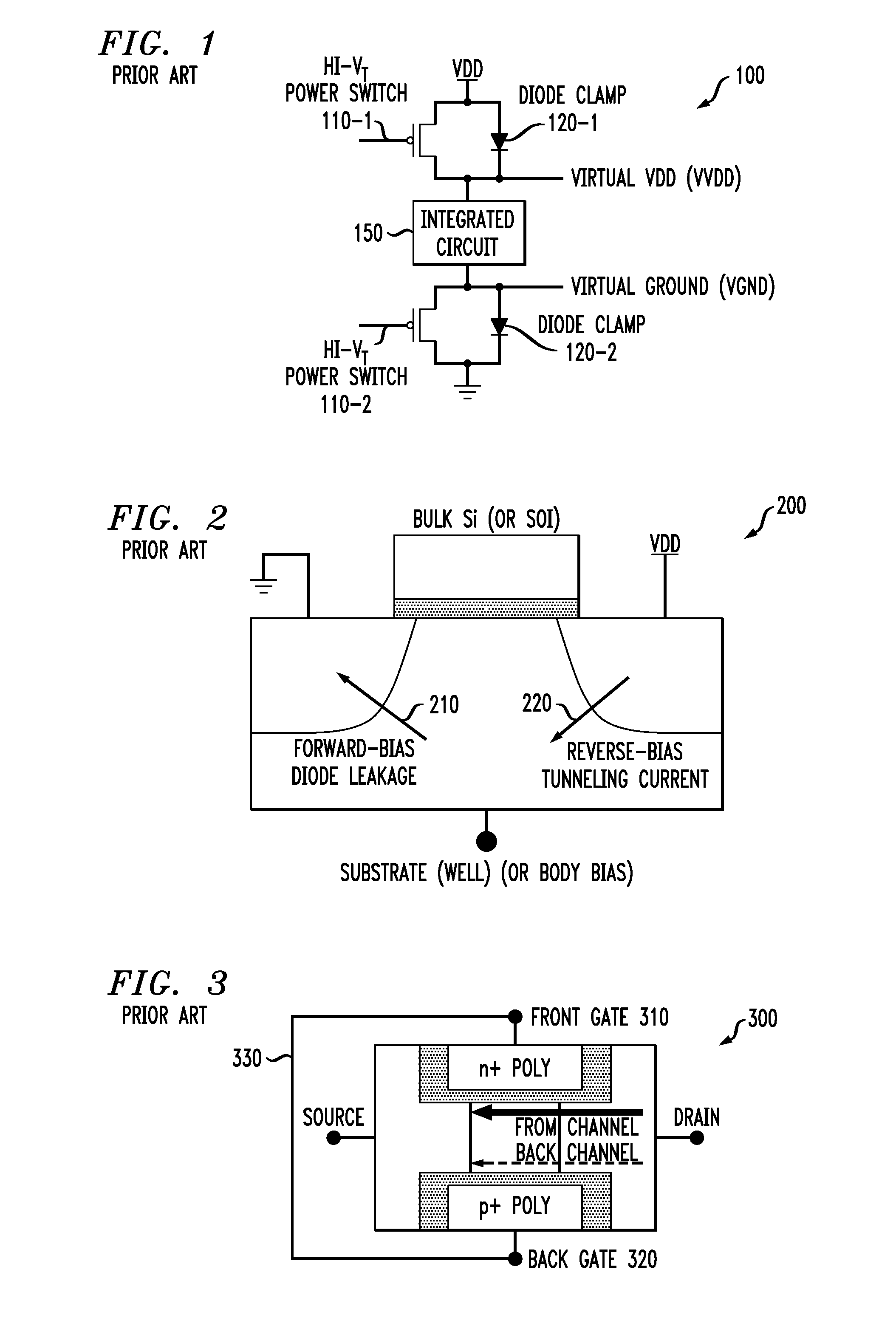 Methods and Apparatus for Varying a Supply Voltage or Reference Voltage Using Independent Control of Diode Voltage in Asymmetrical Double-Gate Devices