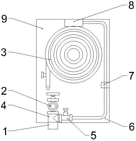 Visual water pressure warning device with indoor fire hydrant