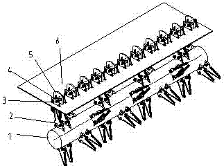 Detachable adjustable fixed cutter device applicable to sugarcane leaf shattering and returning machine