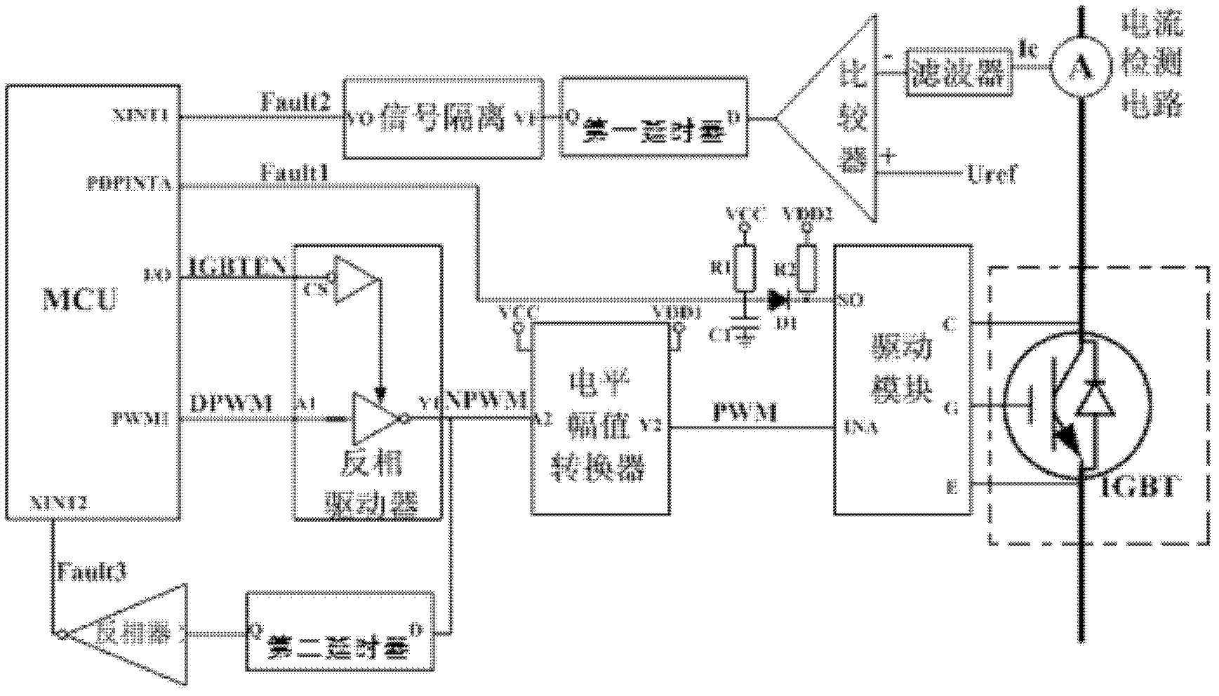 IGBT driving circuit with electrification protection
