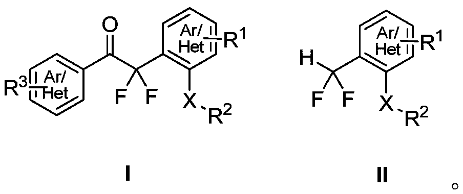 Method for synthesizing difluoroalkyl or difluoromethyl sulfur-containing or selenium-containing compounds