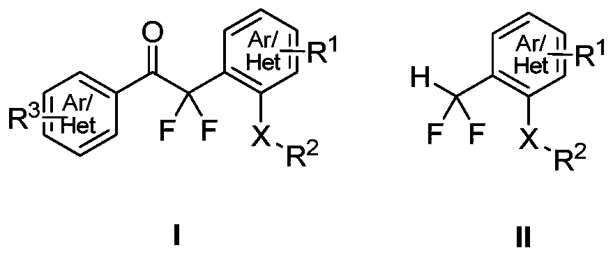 Method for synthesizing difluoroalkyl or difluoromethyl sulfur-containing or selenium-containing compounds