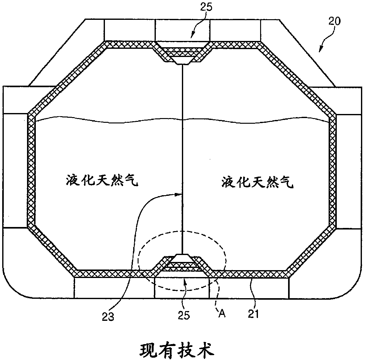 Liquefied gas storage tank and marine structure comprising same