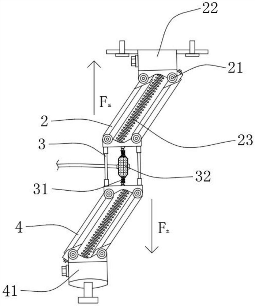 Transformer substation knife switch stabilizing assembly based on isoelastic principle