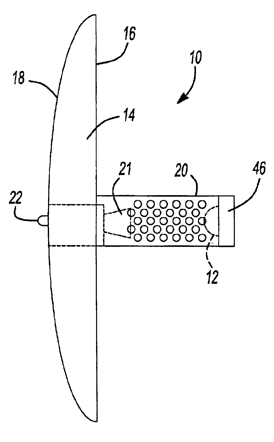 Reflector antenna having low-dielectric support tube for sub-reflectors and feeds