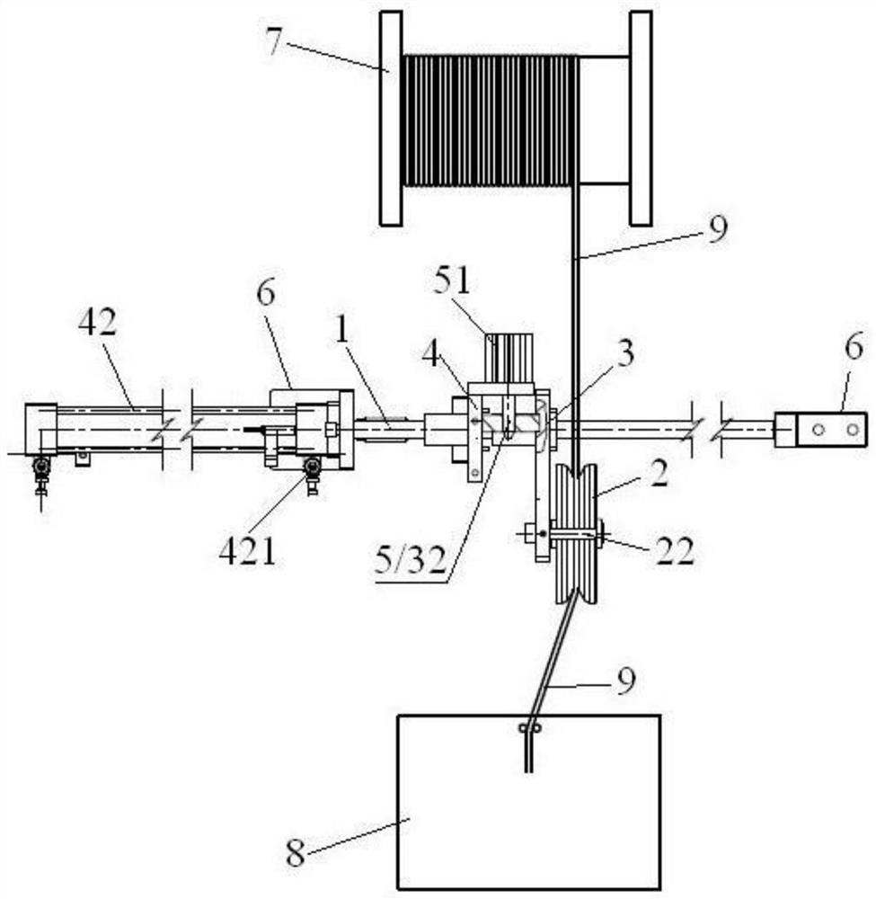 An I-shaped wheel automatic wire withdrawal mechanism