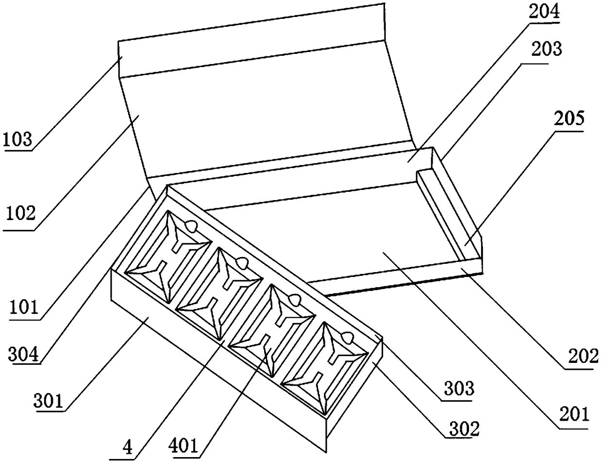 Integrated cutting and embossing sliding double-layer packaging box and anti-counterfeiting packaging method