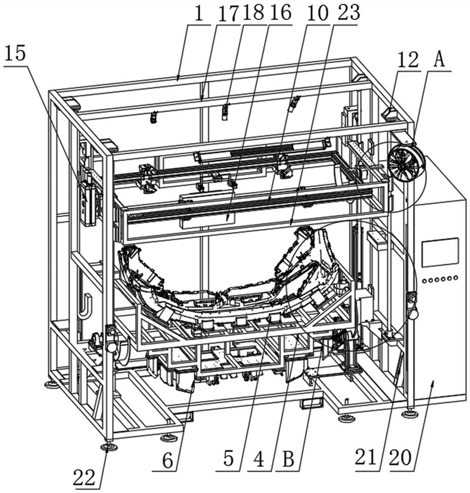 Integrated assembling equipment for front bumper of passenger car