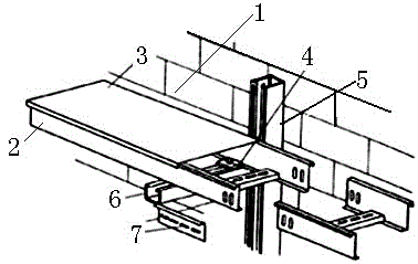 Cable bridge wall-following horizontal installing mechanism