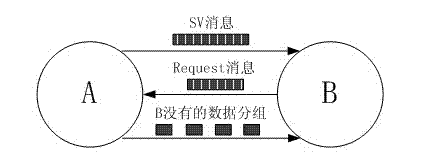 Opportunistic network routing method based on incremental transmission of packet index