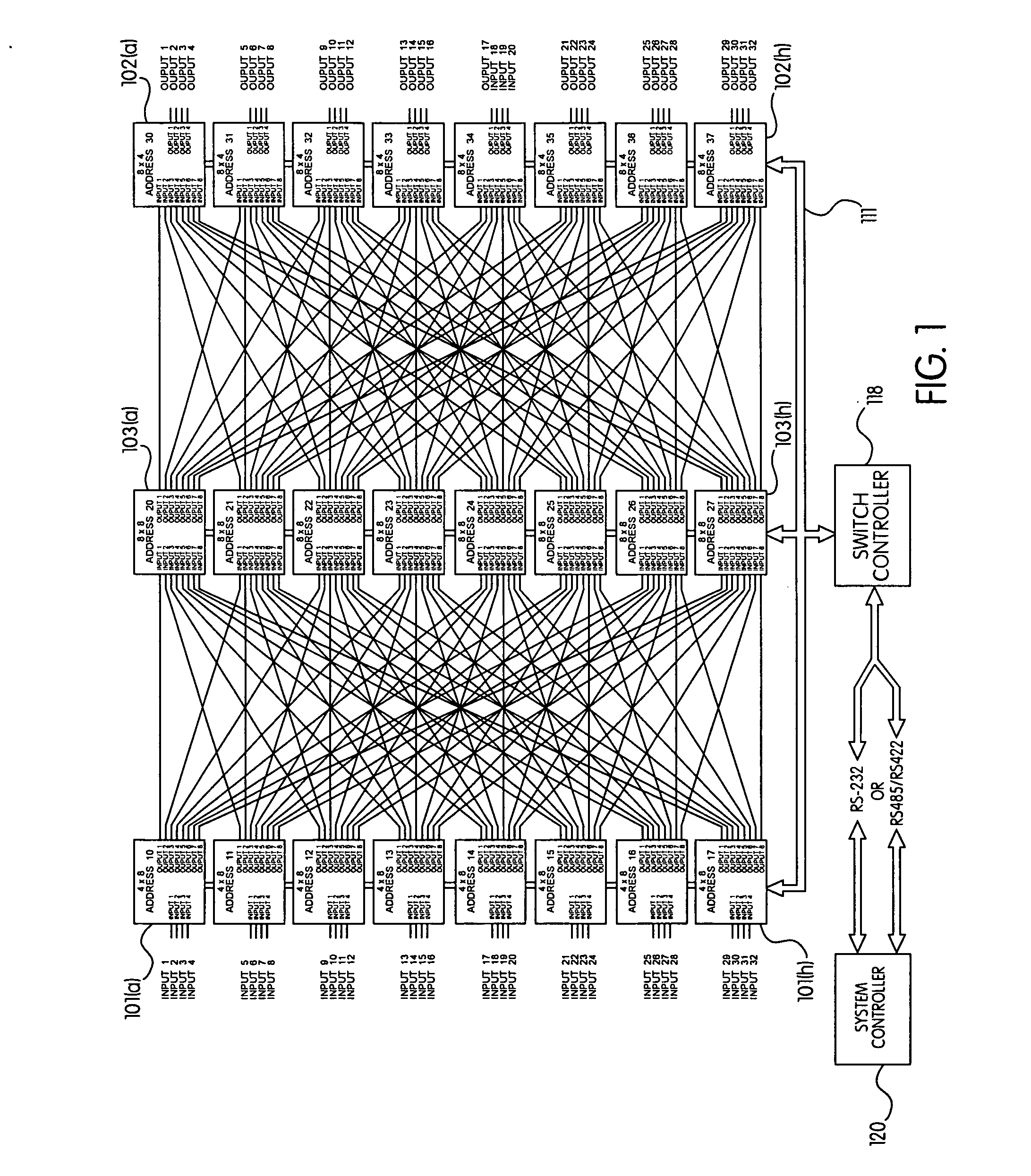 Modular broadband bi-directional programmable switch with hot-swappable modules