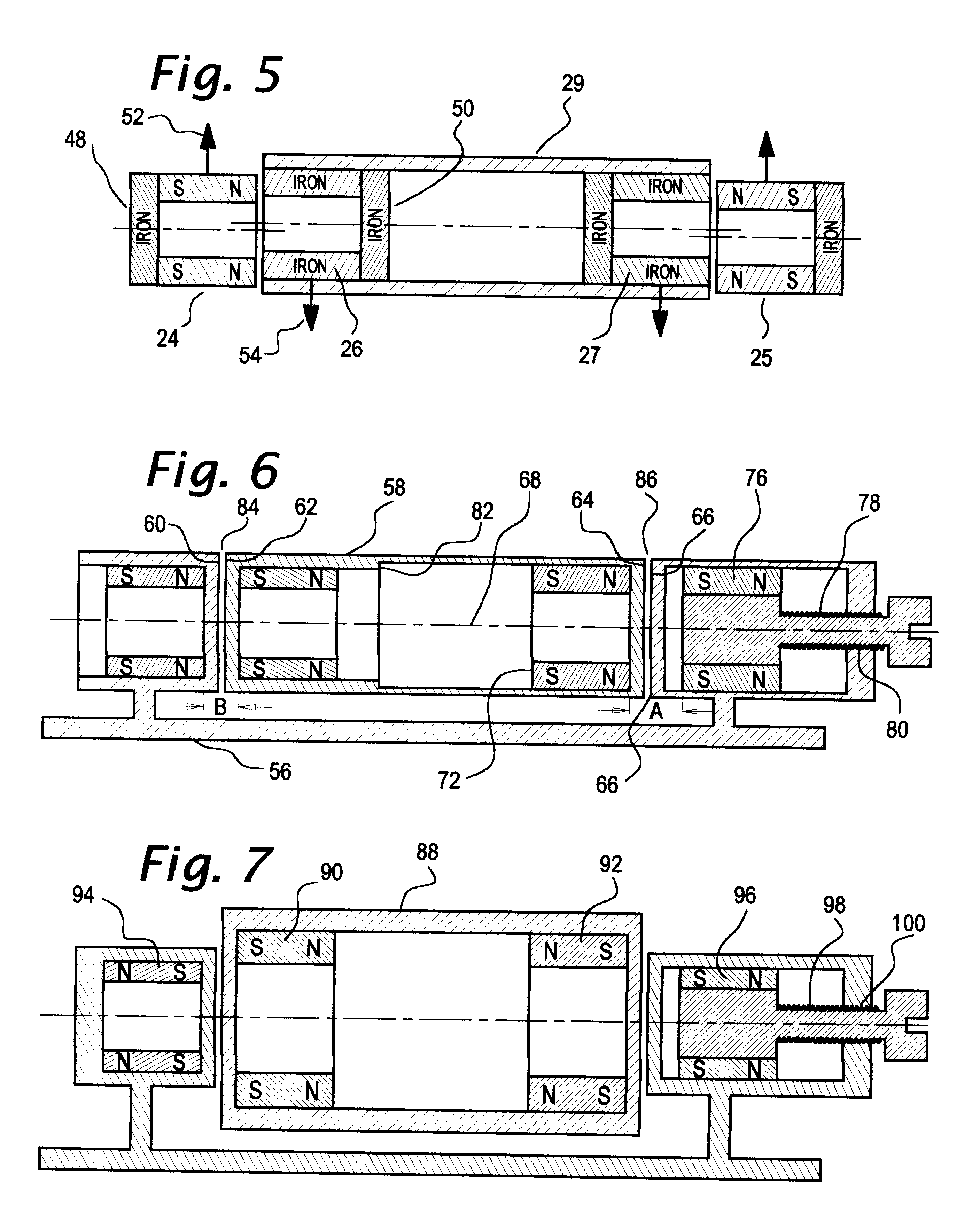 Axial force null position magnetic bearing and rotary blood pumps which use them