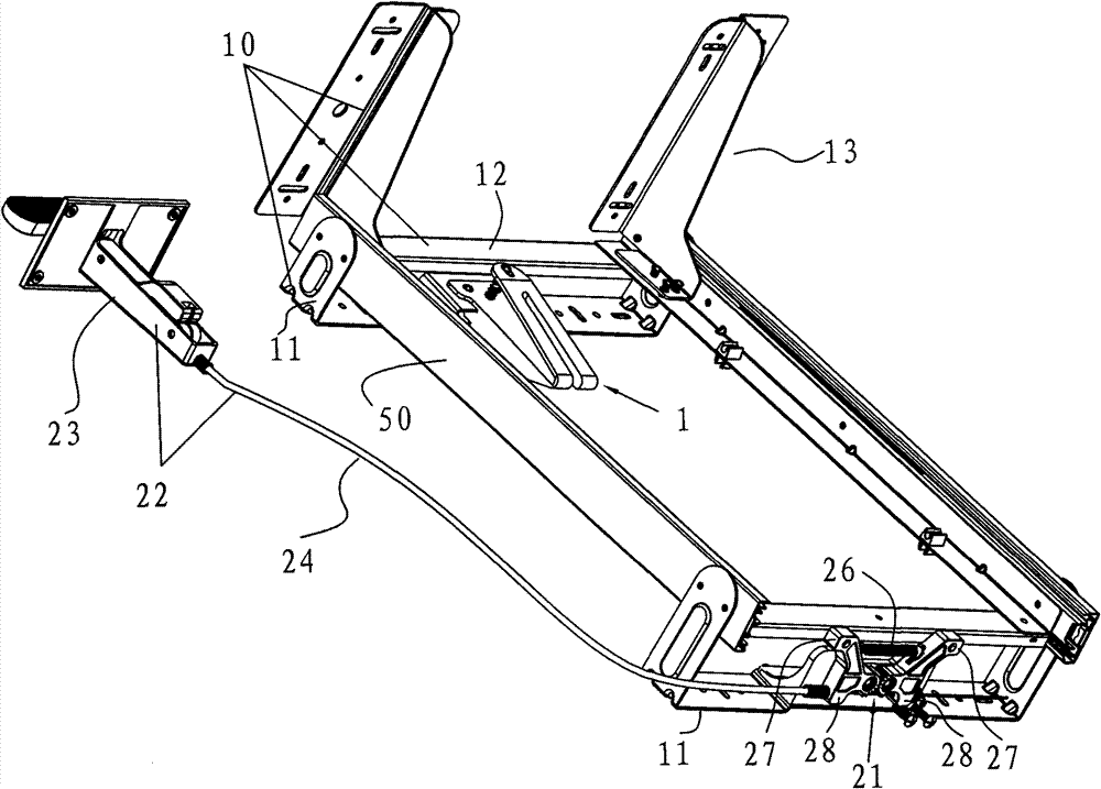 Drawer structure with manual-free release lock