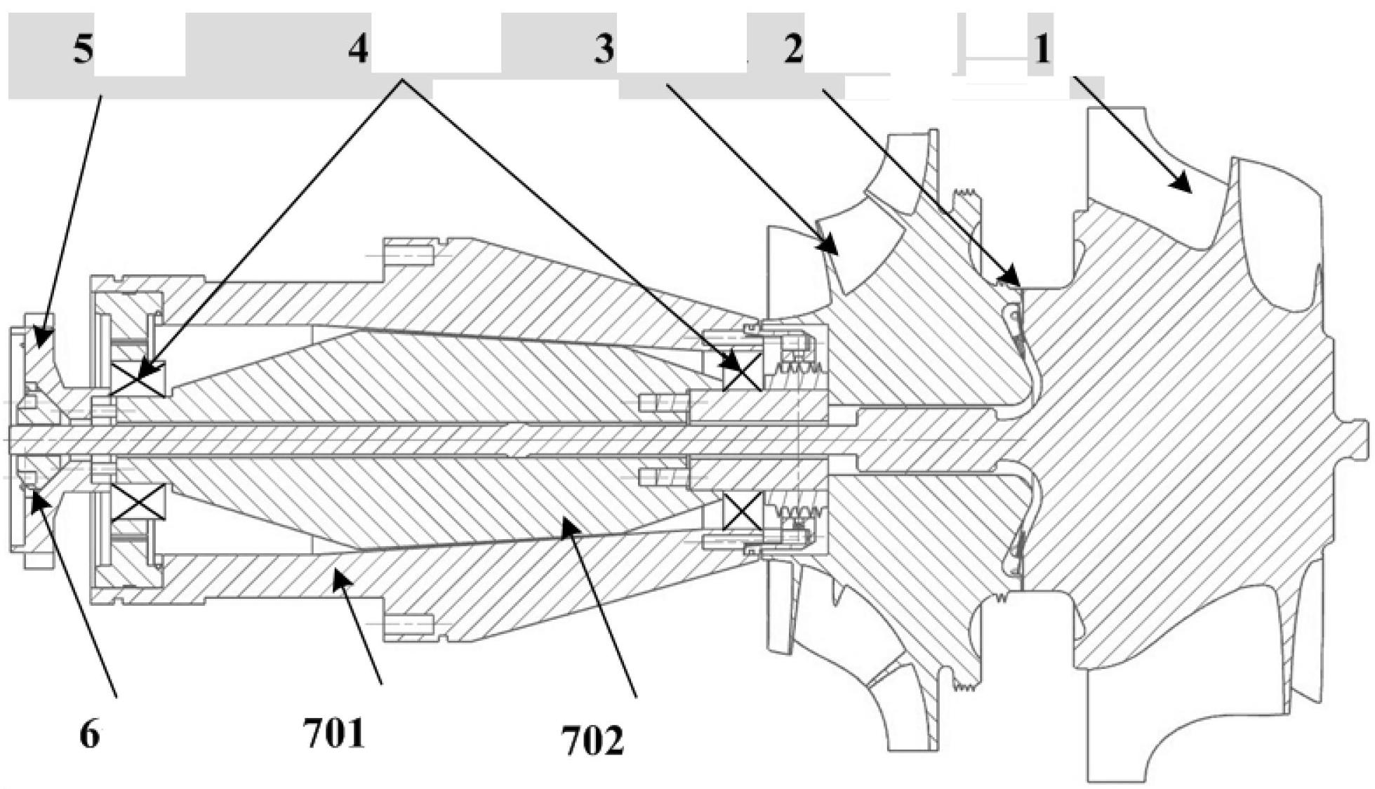 Power transmission mechanism of gas compressor and turbine