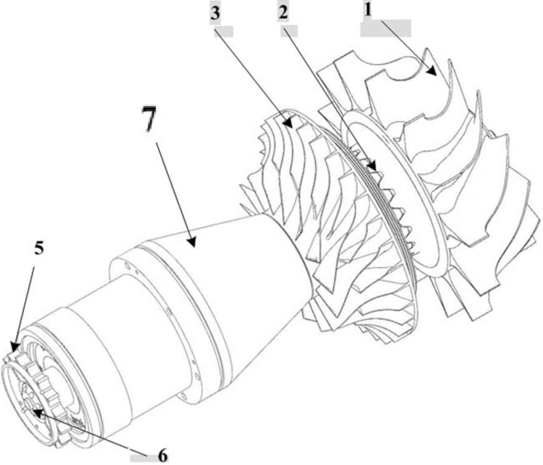 Power transmission mechanism of gas compressor and turbine