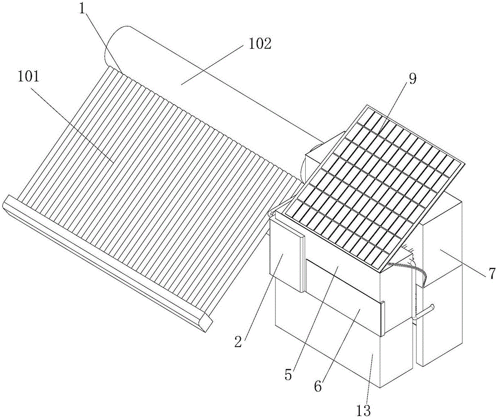 Bubbling type solar-powered seawater desalination device and method