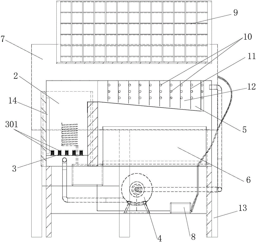 Bubbling type solar-powered seawater desalination device and method