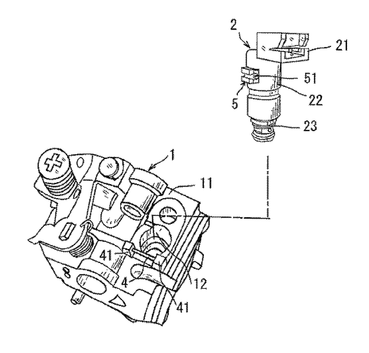 Attachment structure for solenoid valve to carburetor unit