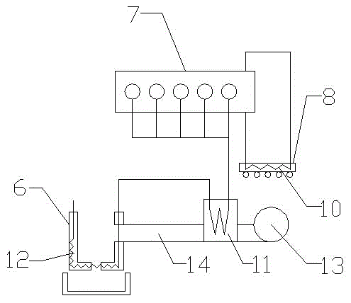 Device for drying grain by combine-harvester waste heat during harvesting process