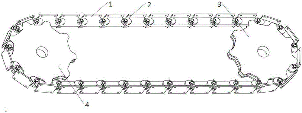 Bipitch chain transmission mechanism