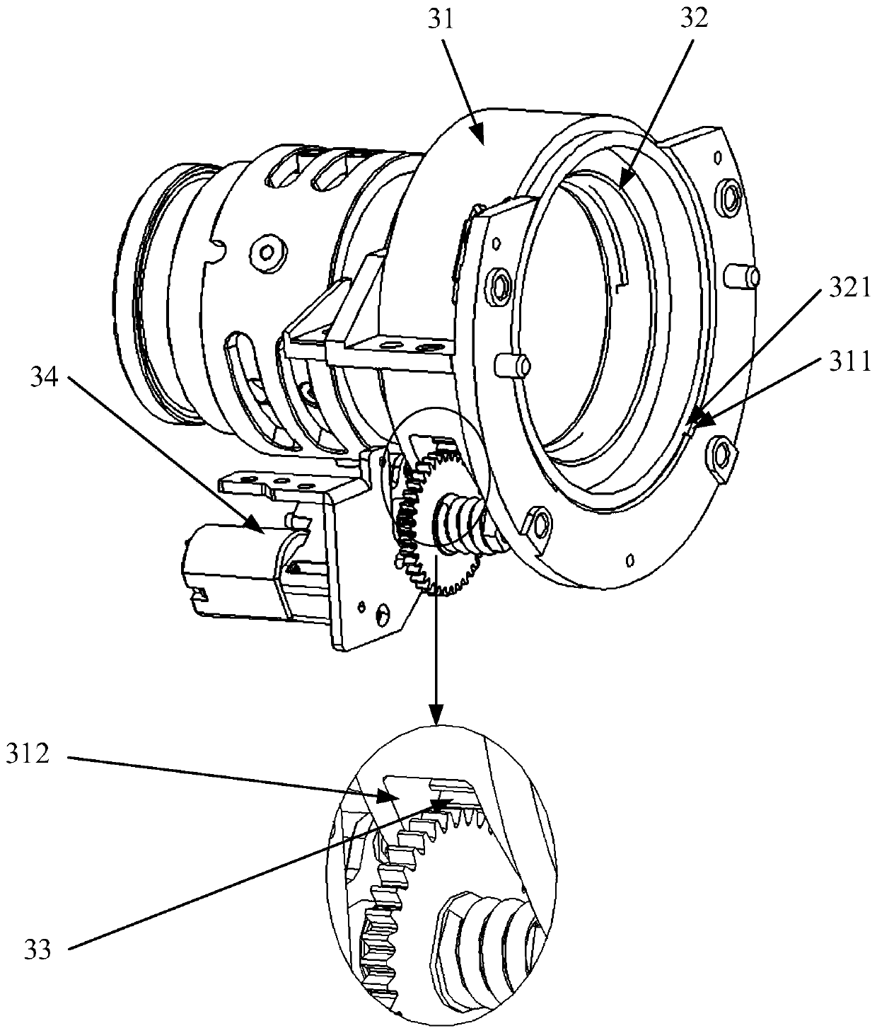 Projection device and lens