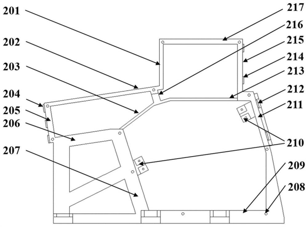 Frame structure of small off-axis three-mirror ionospheric imager
