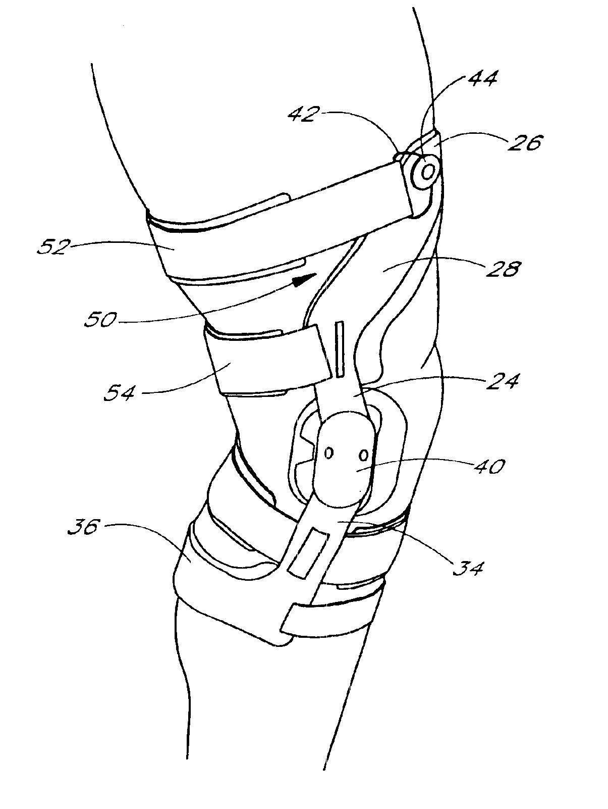 Contoured knee brace frame