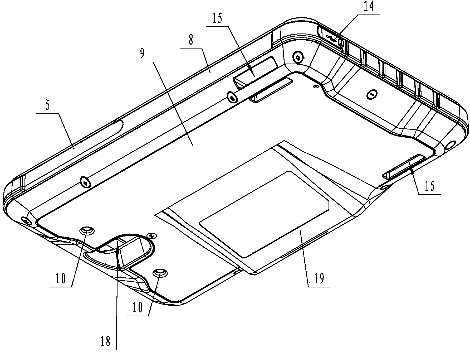 Back clip type bar code scanner and working method thereof