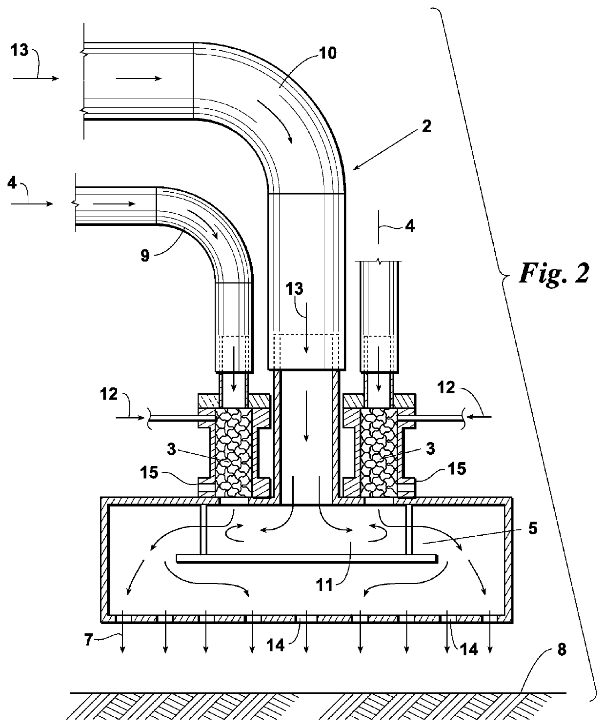 Engine exhaust-driven heating device for use in portable surface drying equipment