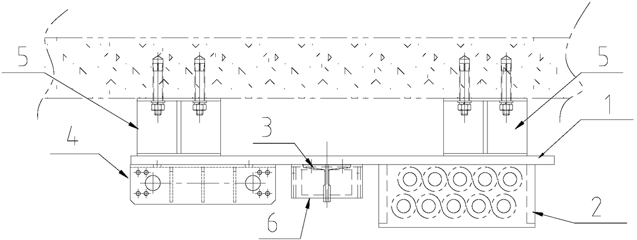 An elevator car rope head installation structure