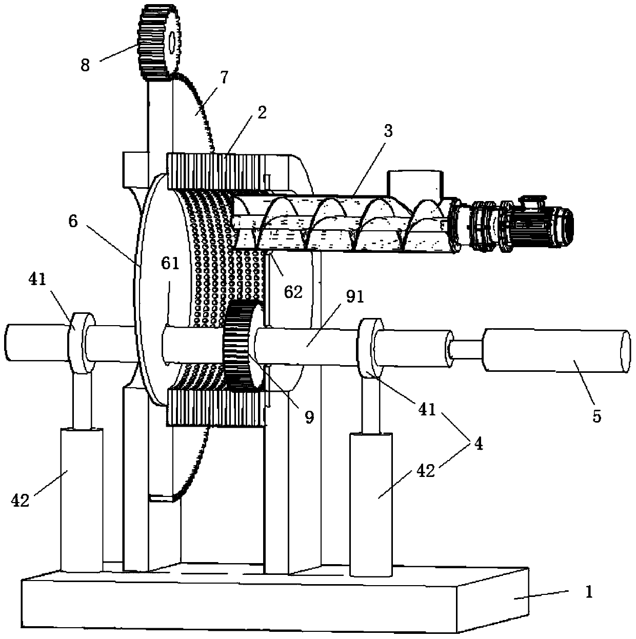 A pressure roller mobile granulator