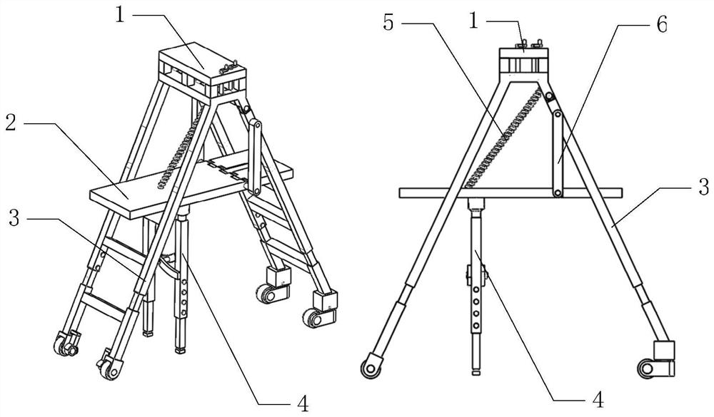 Herringbone ladder for building interior decoration and using method