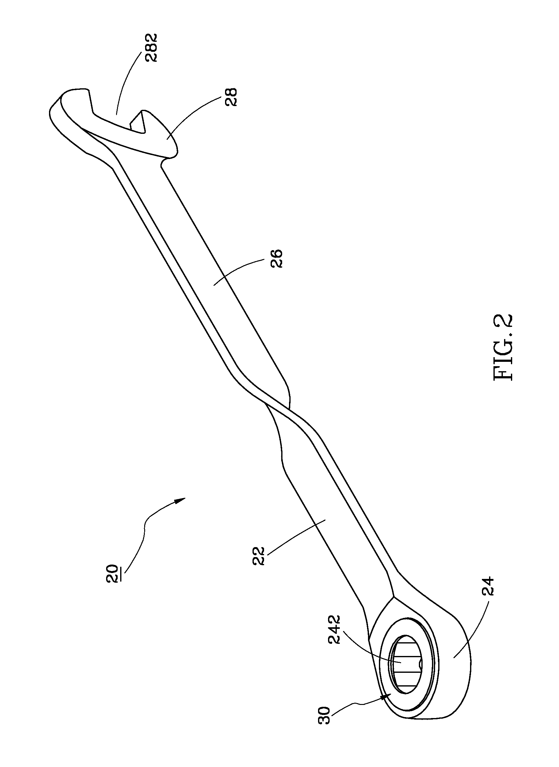 Wrench with ergonomic twisted handle