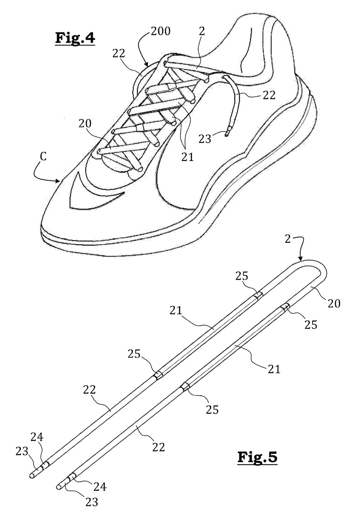 Shoelace comprising a silicone band