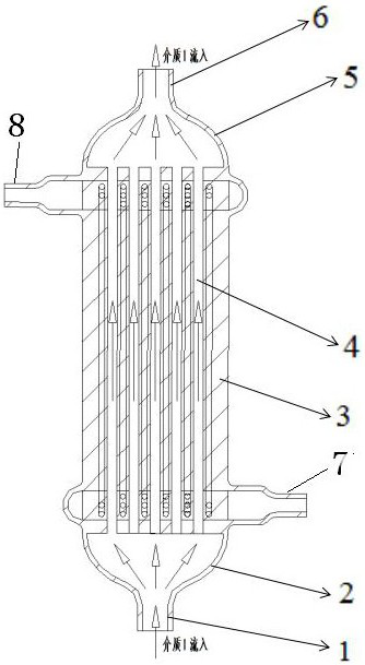 Additive manufacturing heat exchanger with half ''half'' annular pipe type baffling and drainage structure