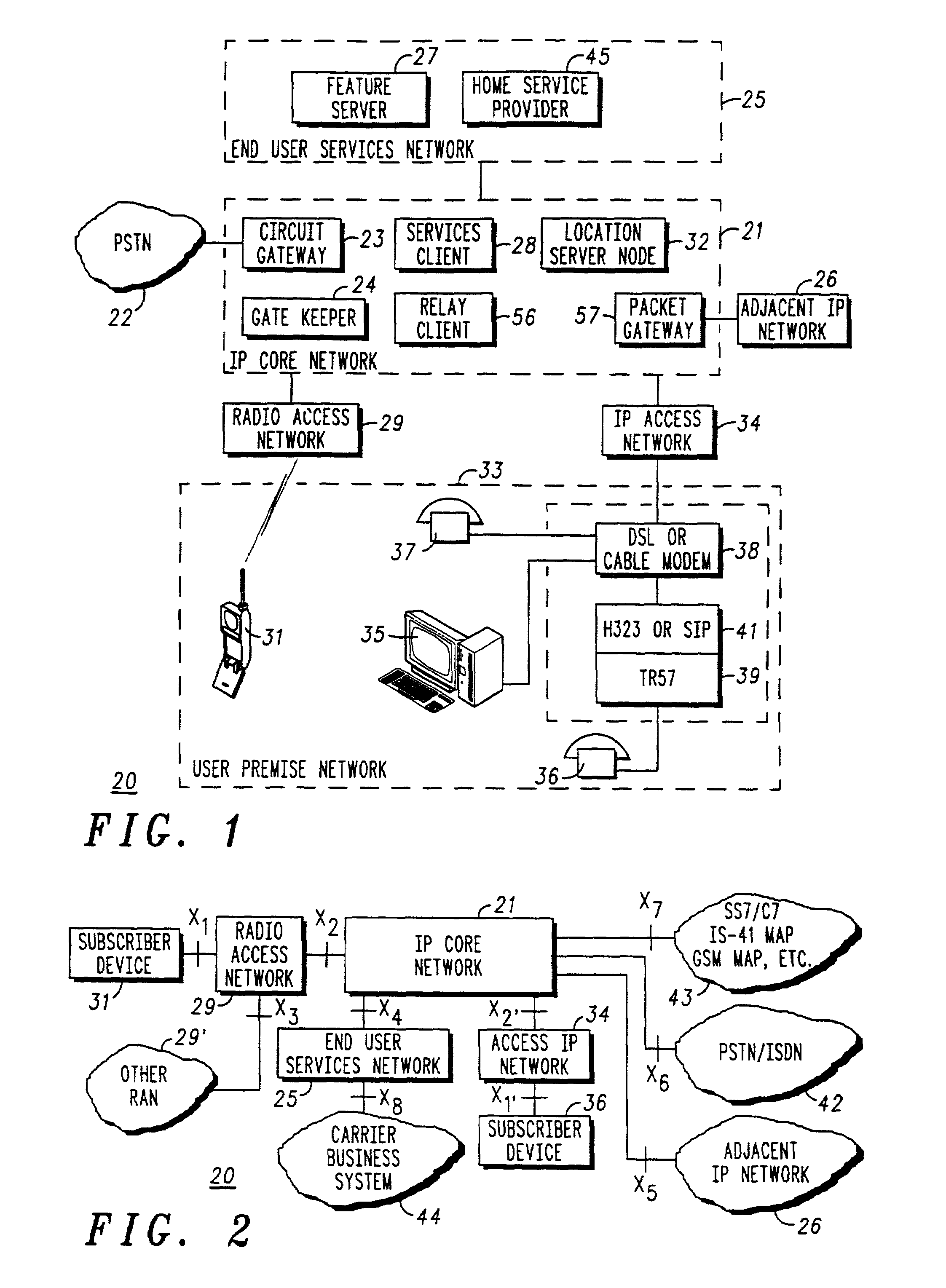 Method and apparatus for transmitting wired data voice over IP data and wireless data through a common IP core network