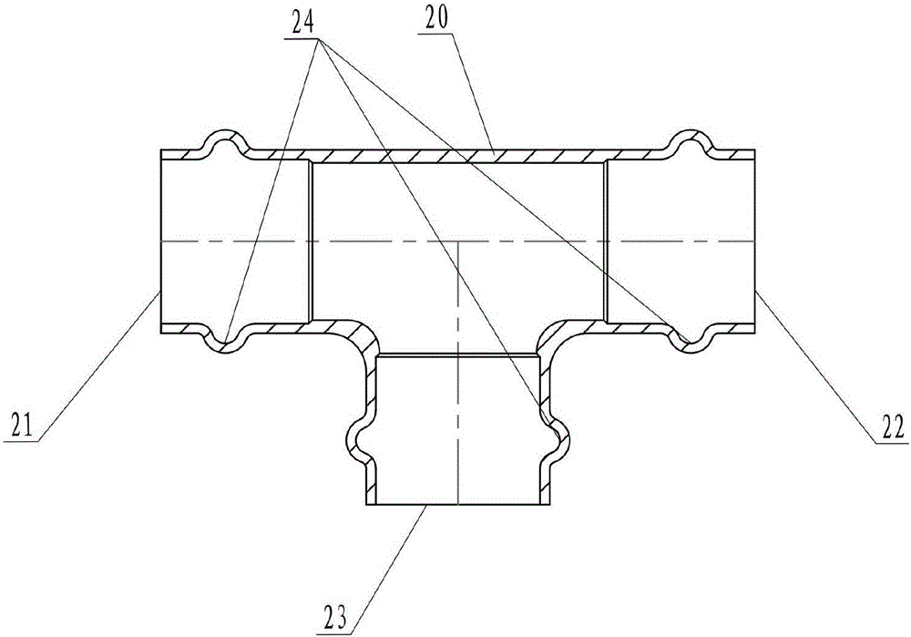 Double-compression three-way copper tube and forming method thereof