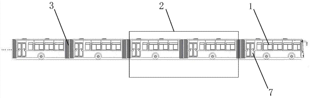 Structure of a motor-car type pure electric BRT road train