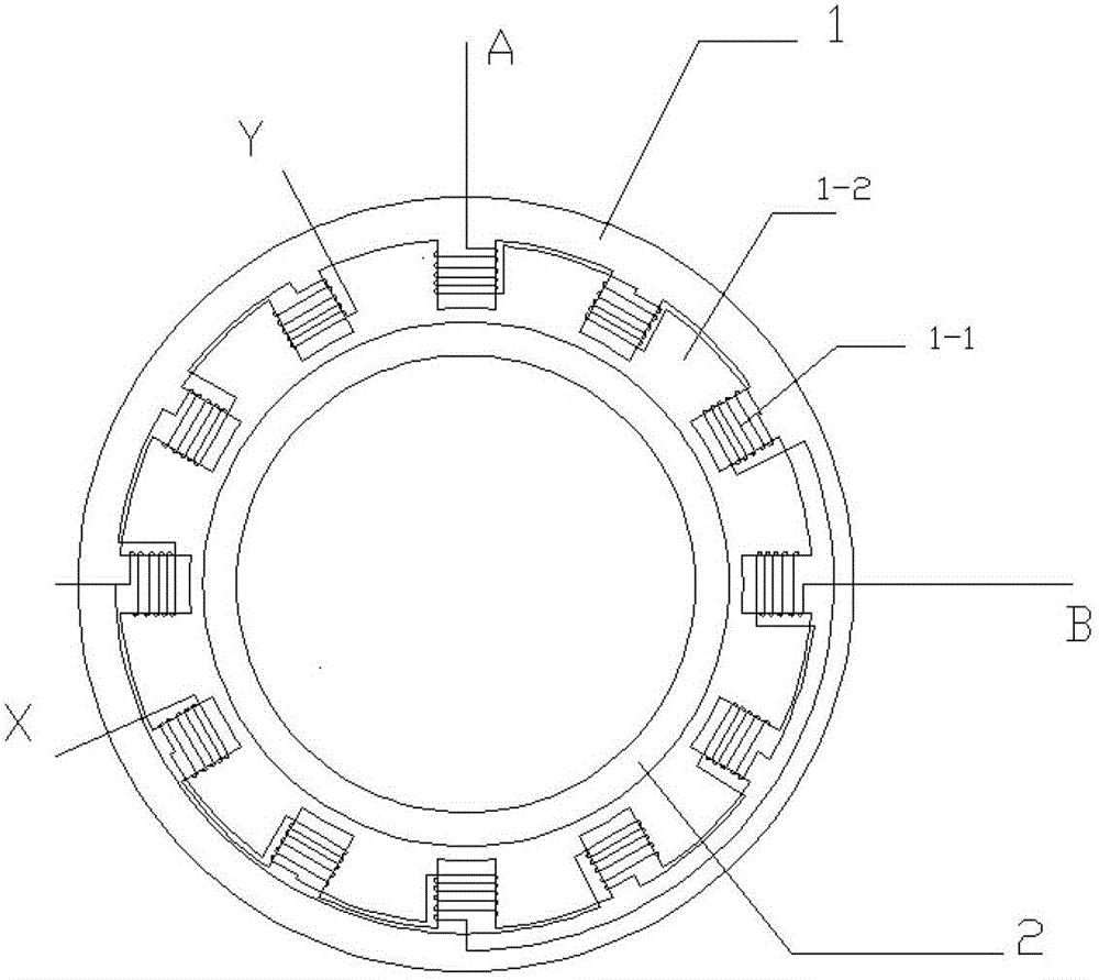 Double-channel axial magnetic circuit reluctance type rotary transformer