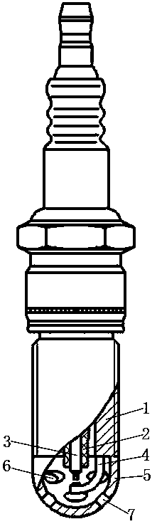 Spark plug with precombustion chamber structure