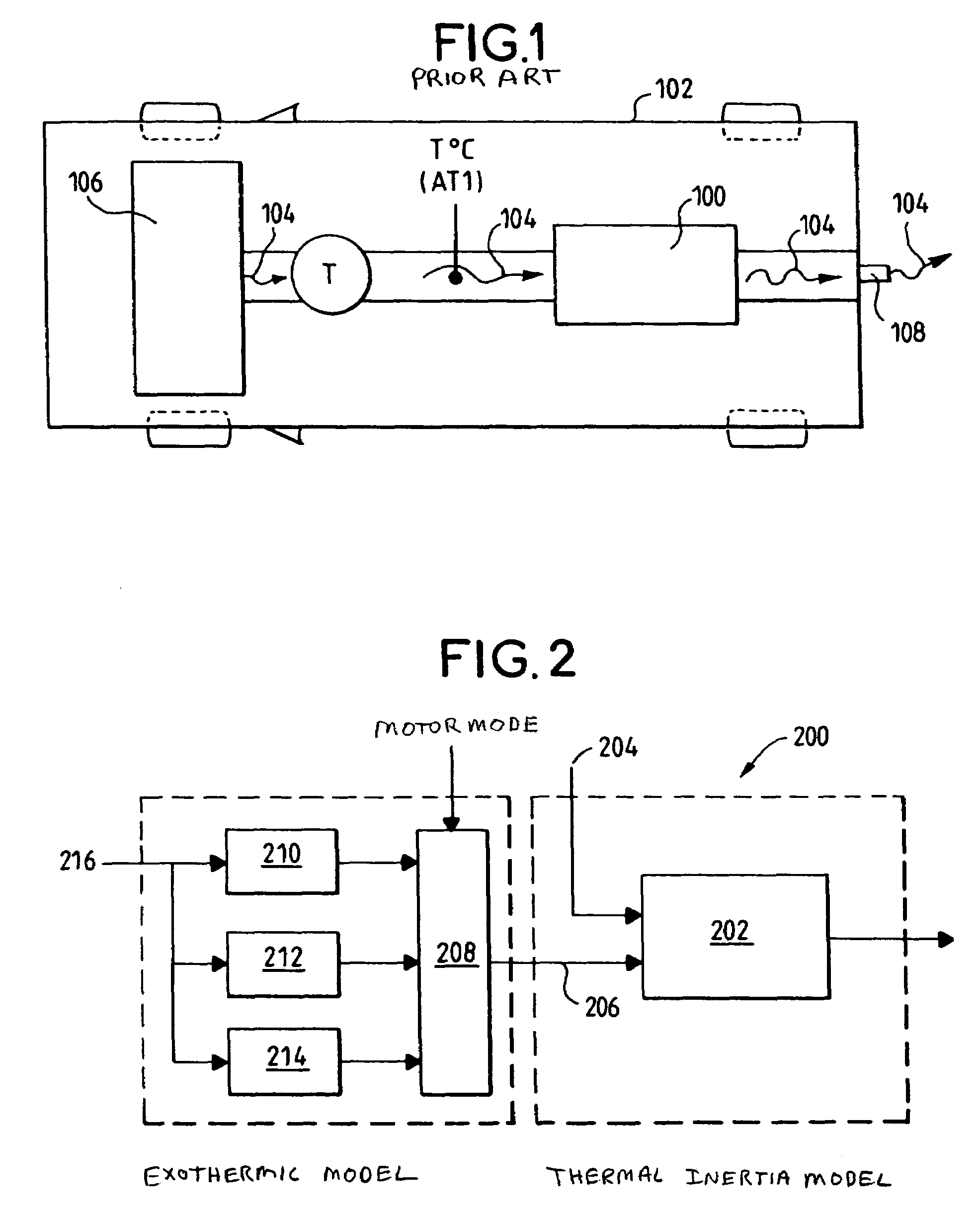 Process and device for determining the internal temperature of a catalytic converter of a vehicle equipped with a heat engine