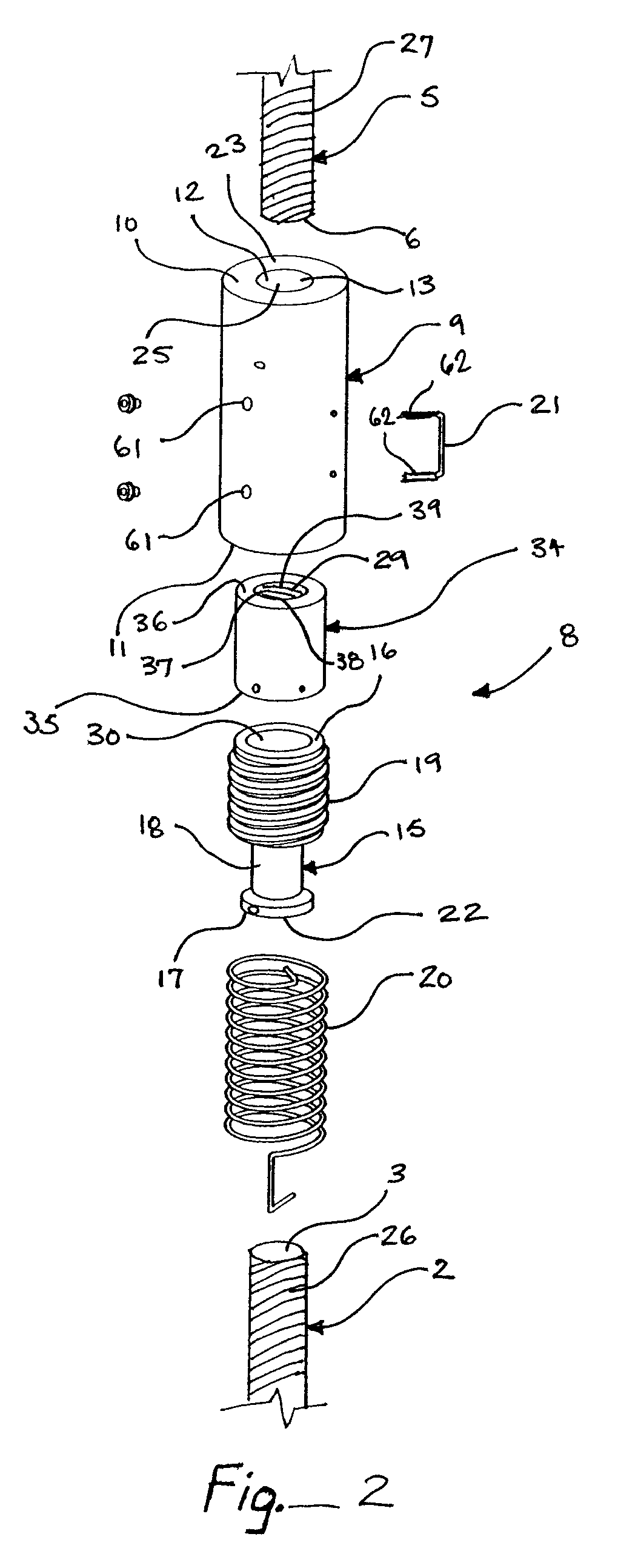 Automatic take-up device and in-line coupler