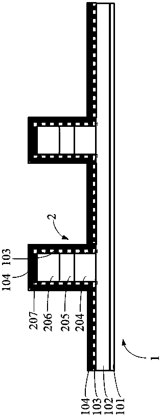 Microstructural on-chip light source device based on straight waveguide total reflection coupling connection and production method of microstructural on-chip light source device