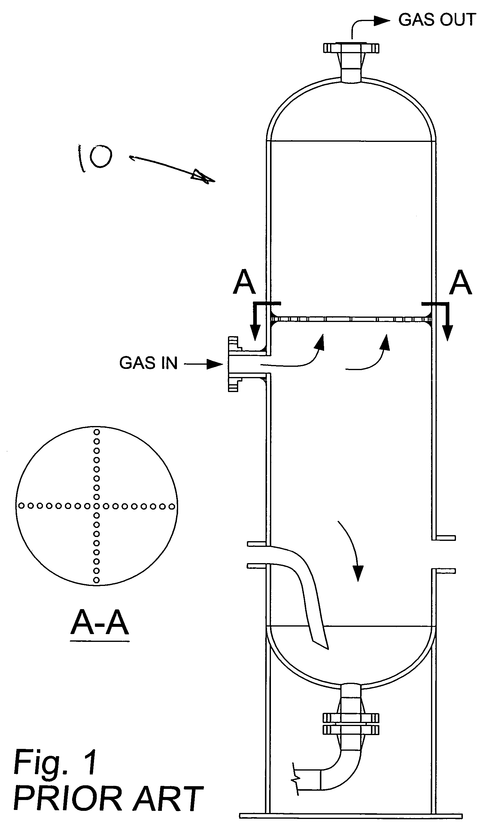 Apparatus and method for the removal of moisture and mists from gas flows