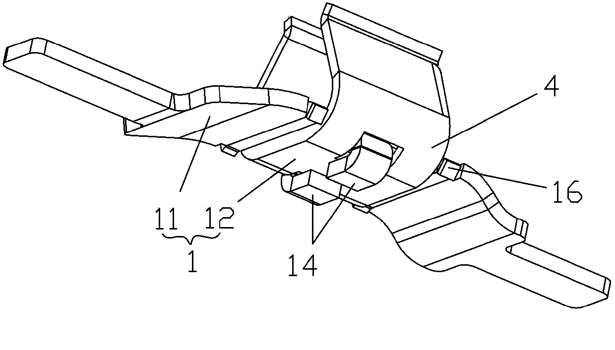 Conductive connecting body structure of connector