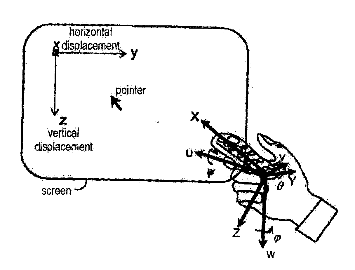Pointer with motion sensing resolved by data merging