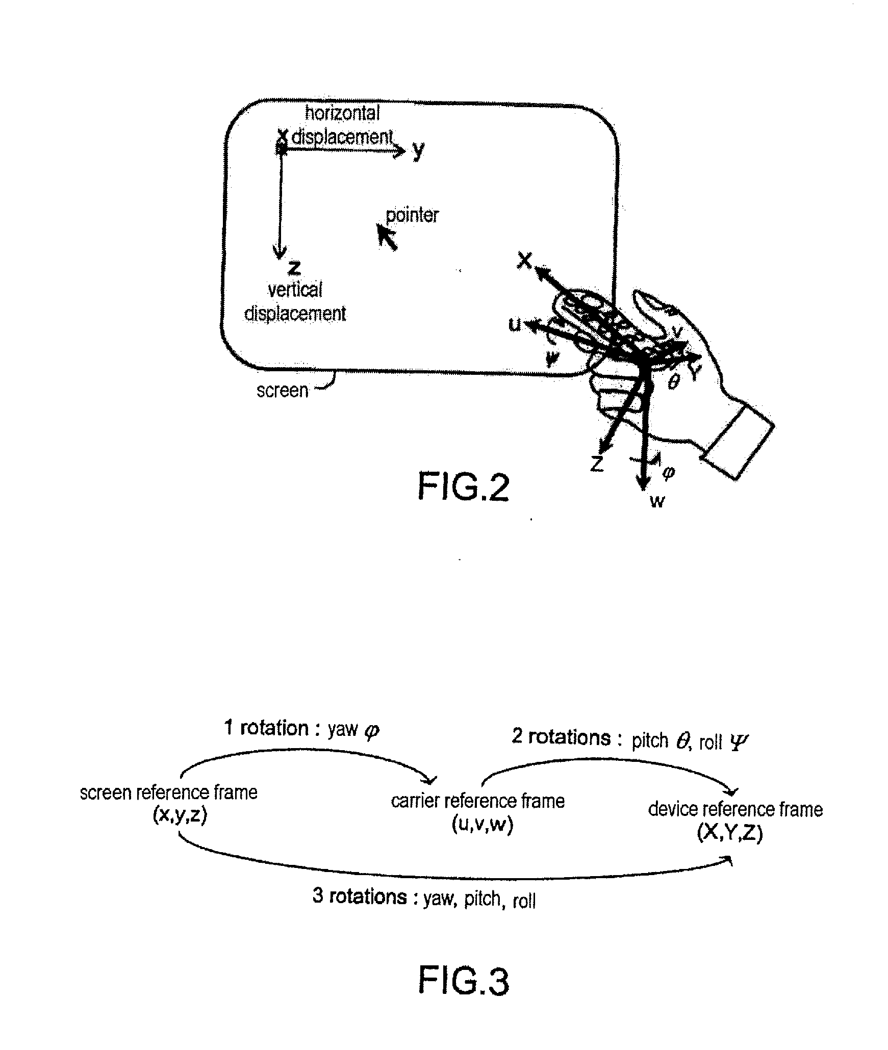 Pointer with motion sensing resolved by data merging