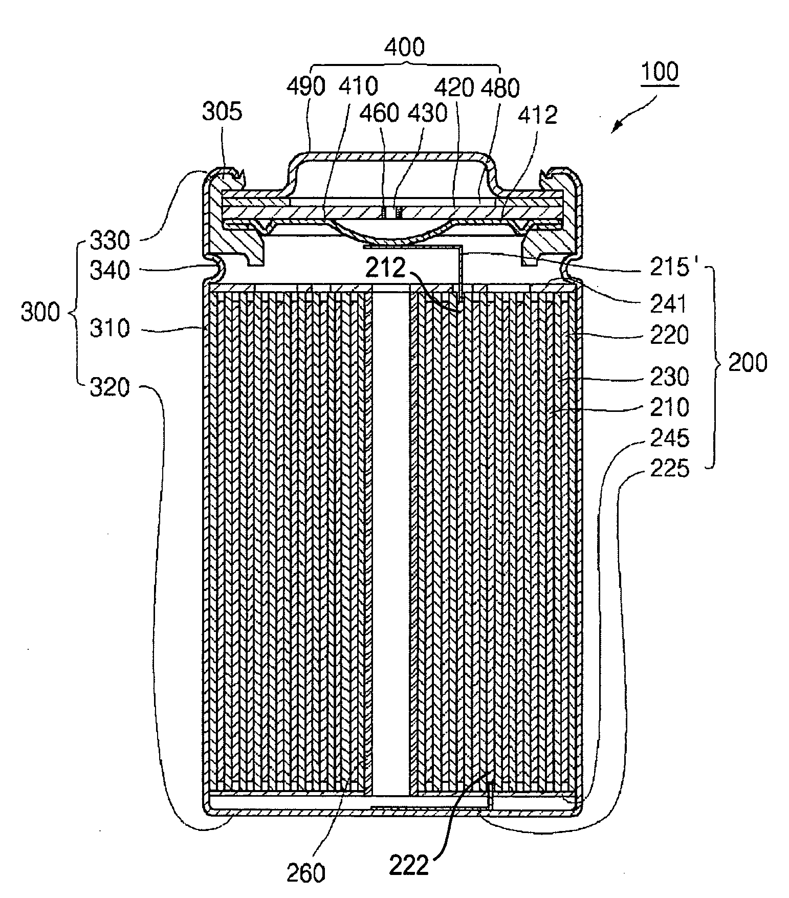 Cylindrical lithium ion secondary battery